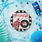 gitaarplaat en Muzieknoten met lichte rand Papieren Bordje (Feest)