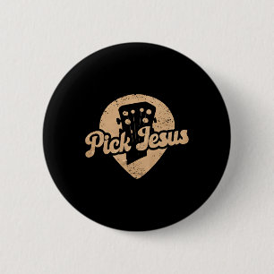Gitaarplectrums Jezus Muziek Pastor Gelukkige Pase Ronde Button 5,7 Cm