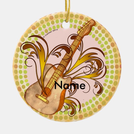 Gitaarritme Keramisch Ornament (Voorkant)