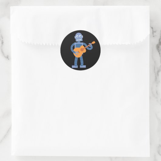 gitaarrobot ronde sticker (Tas)