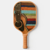 Gitaarschilderij met gestreepte achtergrond pickleball paddle (Voorkant)