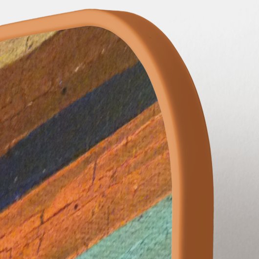 Gitaarschilderij met gestreepte achtergrond pickleball paddle (Links Detail)