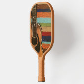 Gitaarschilderij met gestreepte achtergrond pickleball paddle (Links)