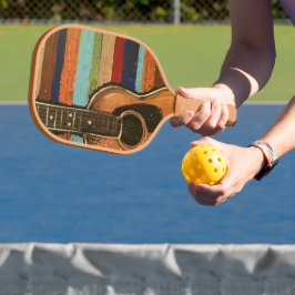 Gitaarschilderij met gestreepte achtergrond pickleball paddle
