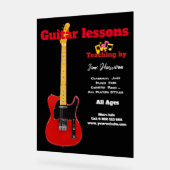 Gitaarschool Modern Zwart Gepersonaliseerd Acryl T Acryl Bord (Hoek)