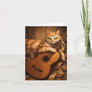 Gitaarserenade, een kattenportret uit Sweet Notes Kaart