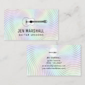 gitaarsilhouet op regenboogdraden visitekaartje (Voorkant / Achterkant)