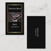 Gitaarsnaren in lederen Visitekaartje 5 (Voorkant / Achterkant)