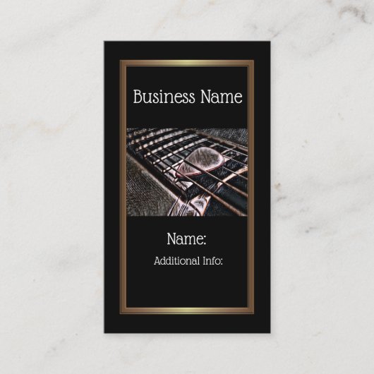 Gitaarsnaren in lederen Visitekaartje 5 (Voorkant)