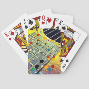 gitaarsnaren muziek mosterdkleurige vintage pokerkaarten