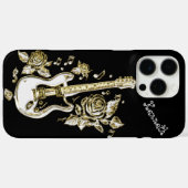 Gitaarsnaren schitteren met goud Case-Mate iPhone case (Achterkant (horizontaal))