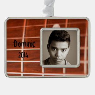 gitaarsnaren verzilverd omlijst ornament