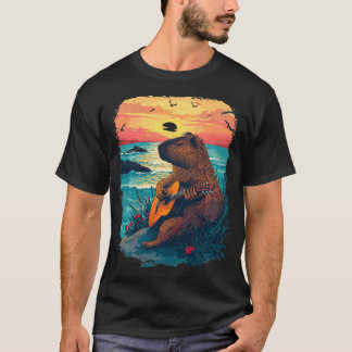 GitaarSpelen Capybara Tropical Sunset 1 T-shirt
