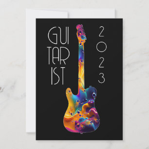GITAARSPELER 2023 KLEURRIJKE GITAAR BAND CADEAU KAART