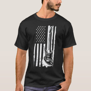 Gitaarspeler Amerikaanse Vlag T-shirt