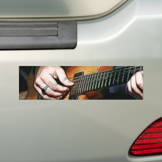 gitaarspeler bumpersticker (Op auto)