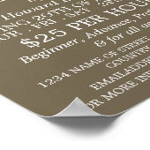 Gitaarspeler, Gitaarlessen Adverteren Poster (Hoek)