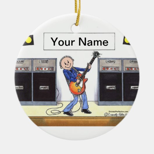 Gitaarspeler - Mannelijk Keramisch Ornament (Voorkant)