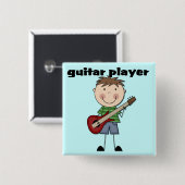 gitaarspeler - Mannelijke overhemden en cadeautjes Vierkante Button 5,1 Cm (Voorkant /achterkant)