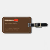 Gitaarspeler of Music Store Naam Bruin Bagagelabel (Voorkant horizontaal)