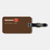 Gitaarspeler of Music Store Naam Bruin Bagagelabel (Achterkant horizontaal)
