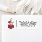 Gitaarspeler of muziekwinkel Retour Adreslabels Etiket (Insitu)