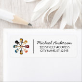 Gitaarspeler of muziekwinkel Retour Adreslabels Etiket (Insitu)