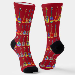 Gitaarspeler Red Christmas Sokken