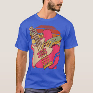  gitaarspeler, retro-muziekinstrument t-shirt