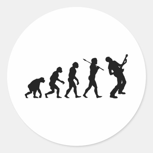 gitaarspeler ronde sticker (Voorkant)