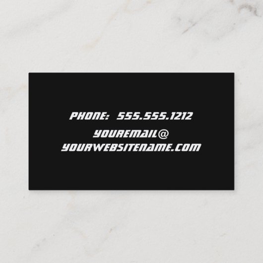 gitaarspeler visitekaartje (Achterkant)