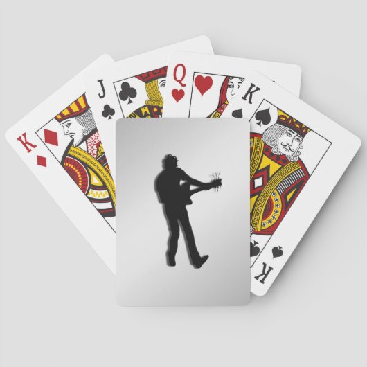 Gitaarspeler Zilver Pokerkaarten (Achterkant)