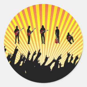 Gitaarspelers Ronde Sticker
