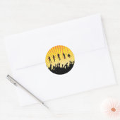 Gitaarspelers Ronde Sticker (Envelop)