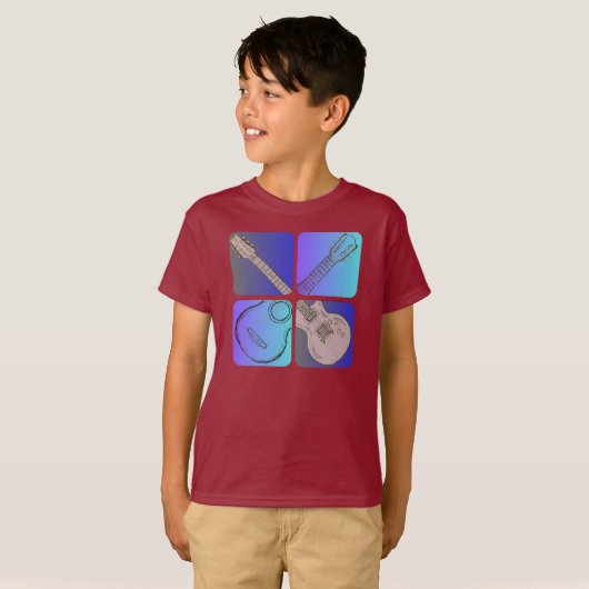 Gitaarstijl Cool Musician design T-shirt (Voorkant volledig)