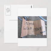 gitaarstrengen briefkaart (Voorkant / Achterkant)