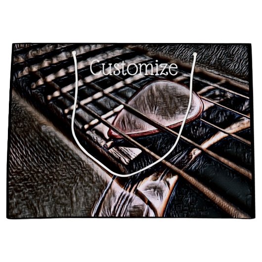 gitaarstrengen in leder groot cadeauzakje (Voorkant)