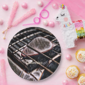 gitaarstrengen in leder papieren bordje (Feest)