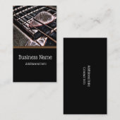 gitaarstrengen in Visitekaartje 2 van leder (Voorkant / Achterkant)