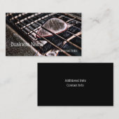 gitaarstrengen in Visitekaartje van leder (Voorkant / Achterkant)