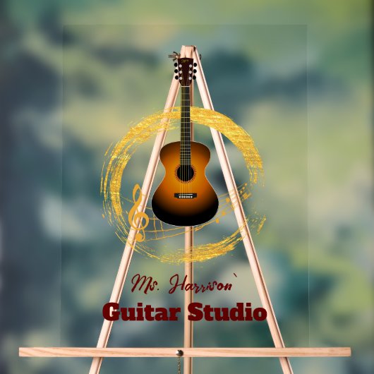 Gitaarstudio Elegant Transparant Acryl Teken Acryl Bord (Neutraal)