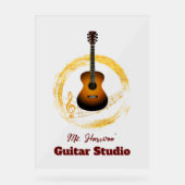Gitaarstudio Elegant Transparant Acryl Teken Bord (Voorkant)