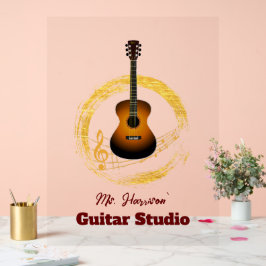 Gitaarstudio Elegant Transparant Acryl Teken Bord