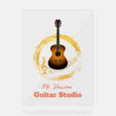 Gitaarstudio Elegant Transparant Acryl Teken Bord (Voorkant)