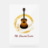 Gitaarstudio Elegant wit acryl teken Bord (Voorkant)