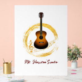 Gitaarstudio Elegant wit acryl teken Bord