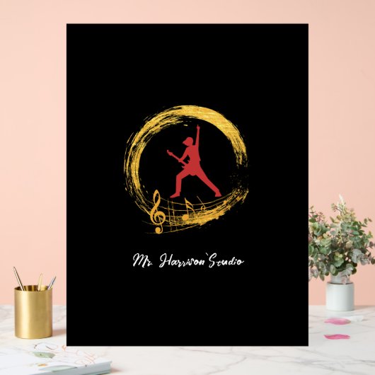 Gitaarstudio Modern Zwart Acryl Teken Acryl Bord (Huwelijk)