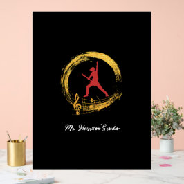 Gitaarstudio Modern Zwart Acryl Teken Bord