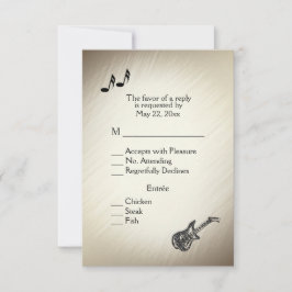 Gitaarthema Antiek Goud RSVP met menu keuze