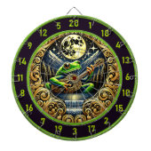 Gitaartrommelende kikker gloeit onder de maan dartbord (Voorkant)